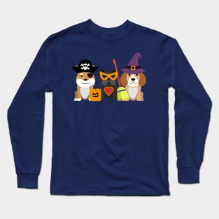 Three cute dogs Halloween design Long Sleeve T-Shirt